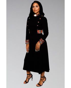 Women's Clergy Collar Dress in Black & White 