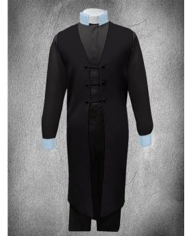 Contrast Ministerial Vesture Set - Black/Black-Light Blue Contrast