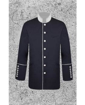 Men's Black and White Clergy Frock Jacket
