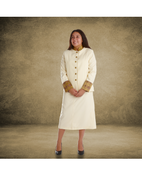 Ladies Creme and Gold Clergy Suit