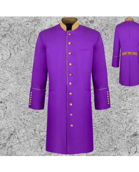Men's Long Frock Jacket Clergy Purple