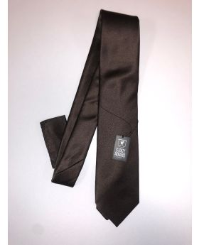 **Stacy Adams Premium Handmade Silk Slim Neck Tie AND HANKY - Solid Brown