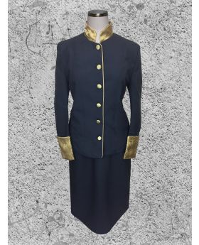 Black and Gold Clergy Suit for Women with Brocade