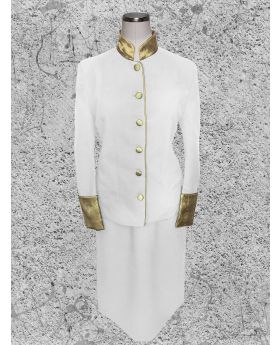 Women's White and Gold Clergy Suit