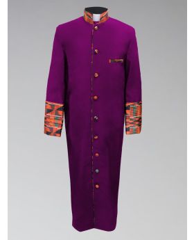 Men's Purple Kente Cloth Clergy Robe