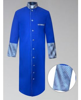 Mens Custom Brocade Royal and Gold Clergy Robe