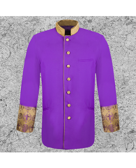 Men's Clergy Brocade Jacket Purple