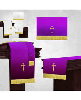 White and Purple Altar Parament Sets and Pulpit Scarf