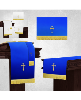Reversible White and Royal Blue Church Parament Set