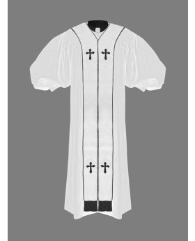 Clergy Pulpit Robe in White and Black