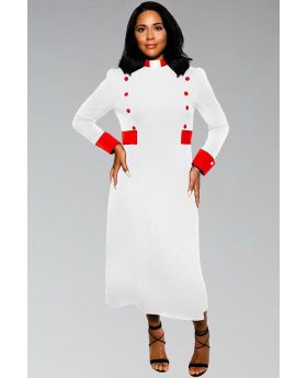 Solid White Dress for Female Clergy 