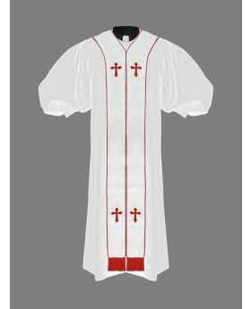 Pulpit Clergy Robe in White and Red