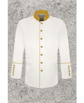 White and Gold Clergy Frock Jacket