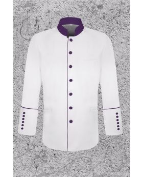 Men's White Frock Clergy Coat