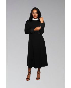 Solid White Dress for Female Clergy 