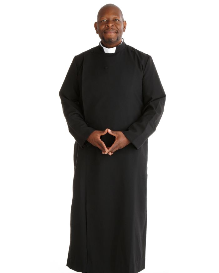 195 M. Men's Double-Breast Anglican Black Cassock 