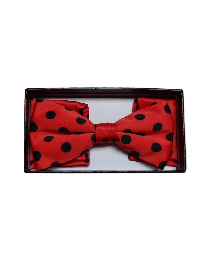 *Men's Polka Dot Bow Tie + Hanky - Red & Black