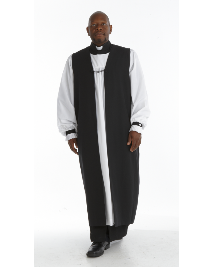 Traditional Clergy Chimere with Fluting - Black