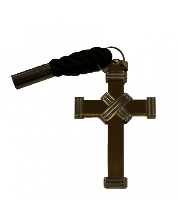Two-Tone Gold & Silver X-Design Clergy Cross Pendant