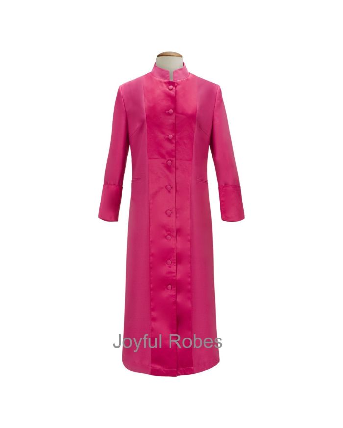 133 W. Women's Pastor/Clergy Robe Fuchsia With Majestic Satin