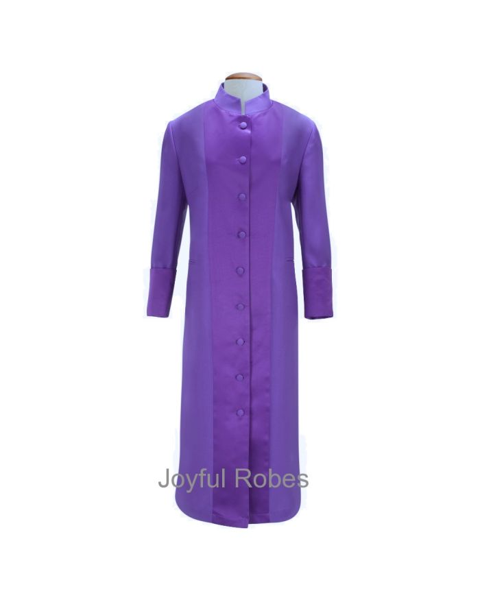 132 W. Women's Pastor/Clergy Robe - Purple With Majestic Satin
