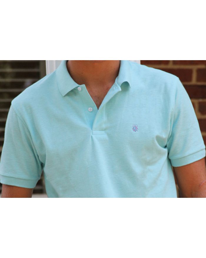 Men's Made In The South NC Cotton Polo Shirt - Turquoise Blue