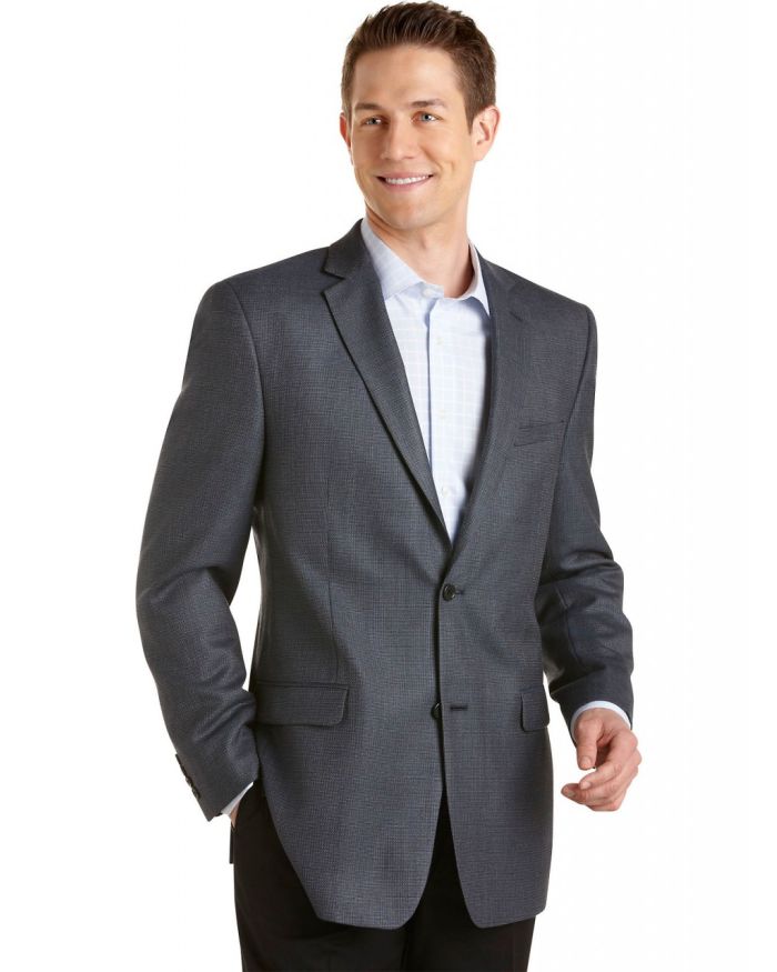 Men's Joseph Abboud Silk/Wool Plaid Sport Coat - Blue