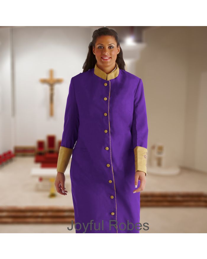 302 W. Women's Clergy/Pastor Robe Purple/Gold