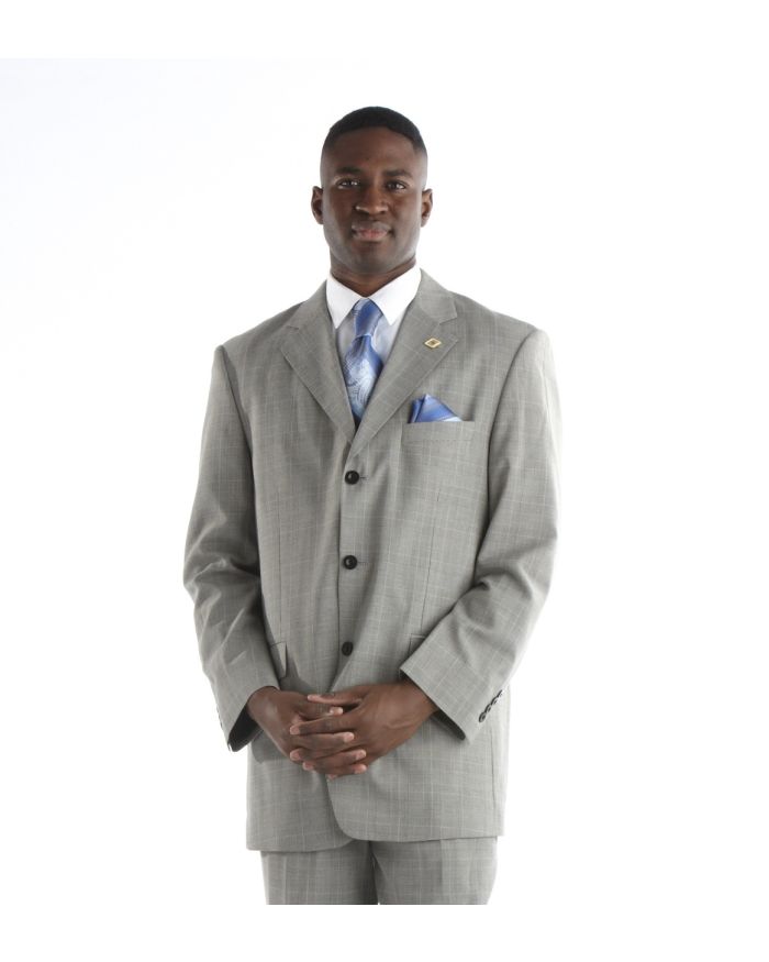 Stacy Adams Shadow Grey Plaid Suit