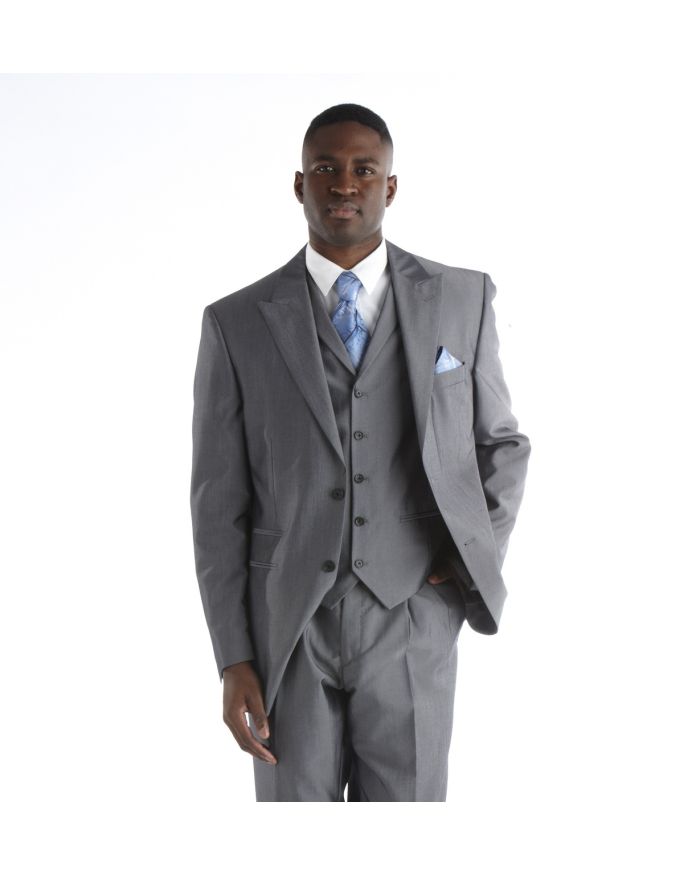 Steve Harvey Sharkskin 3 Pc. Suit - Silver