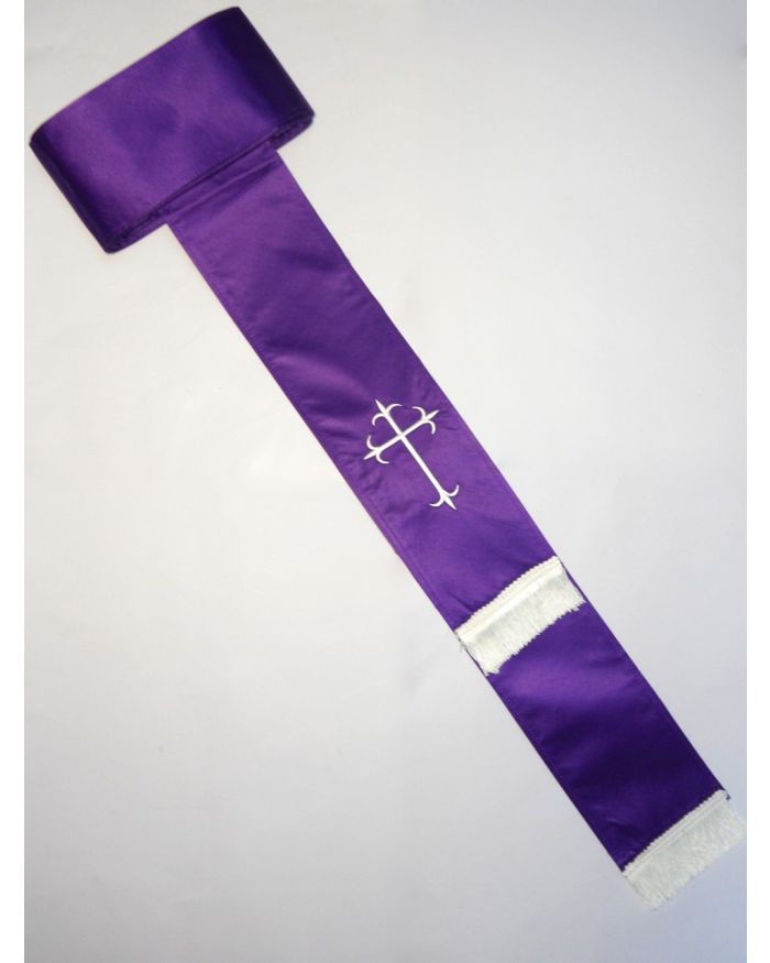 Band Cincture Belt - Purple/Creme Cross