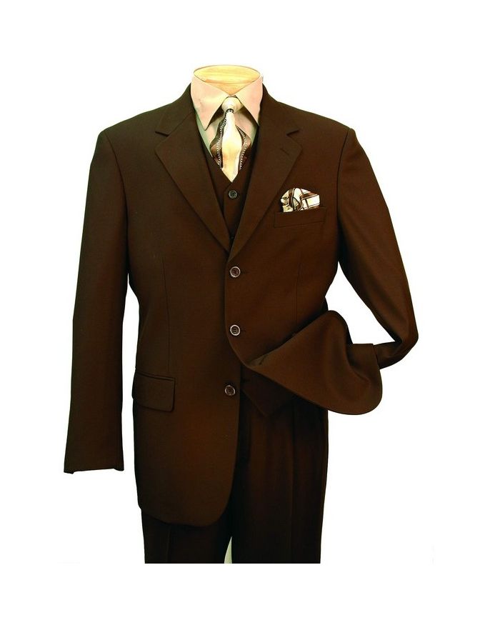 Men's Italian-Style 3 Pc. Suit -  Brown