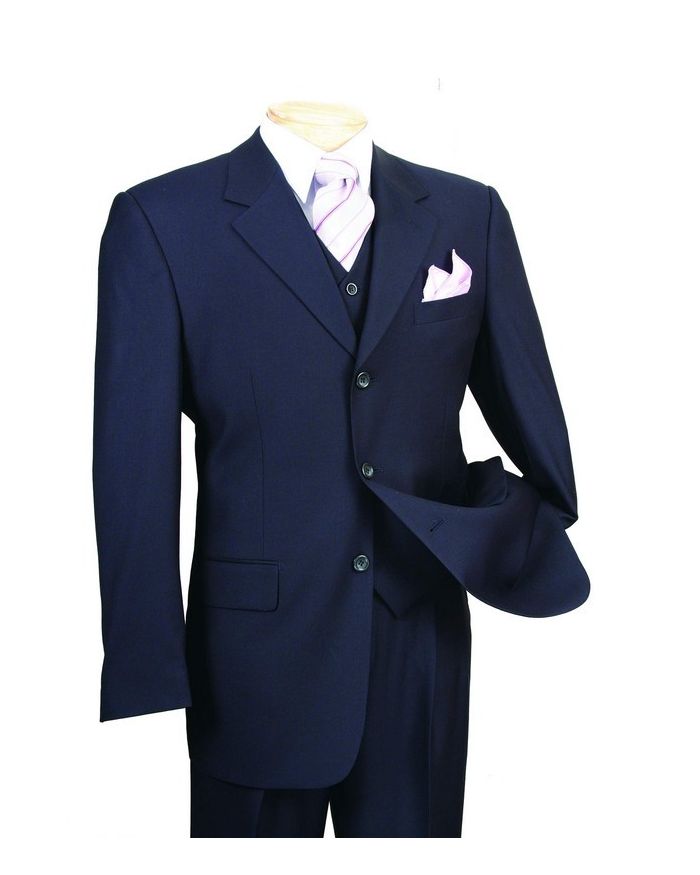 Men's Italian-Style 3 Pc. Suit - Navy