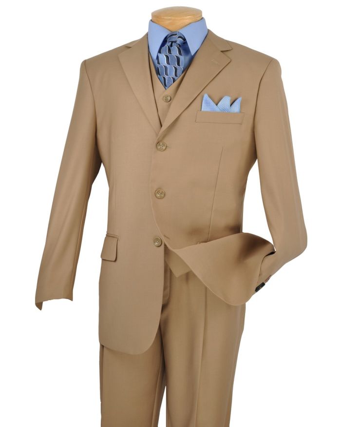 Men's Italian-Style 3 Pc. Suit - Tan