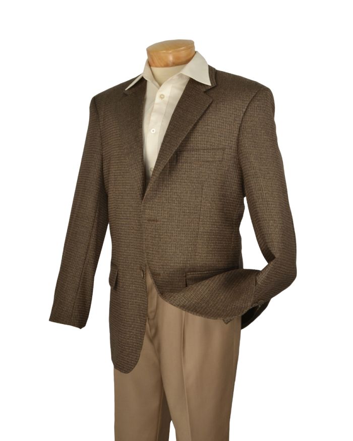 Men's Premium Wool Plaid Sport Coat - Olive