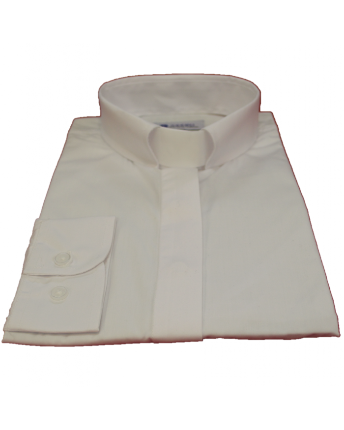 503. Women's Long-Sleeve Tab Collar Clergy Shirt - White