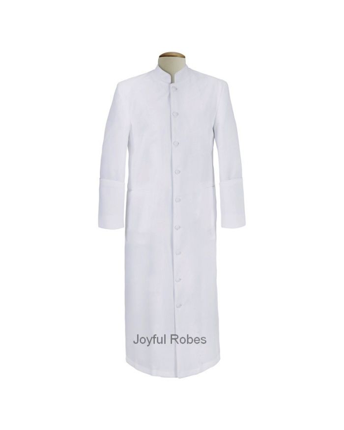 102 M. Men's Clergy/Pastor Robe - Solid White