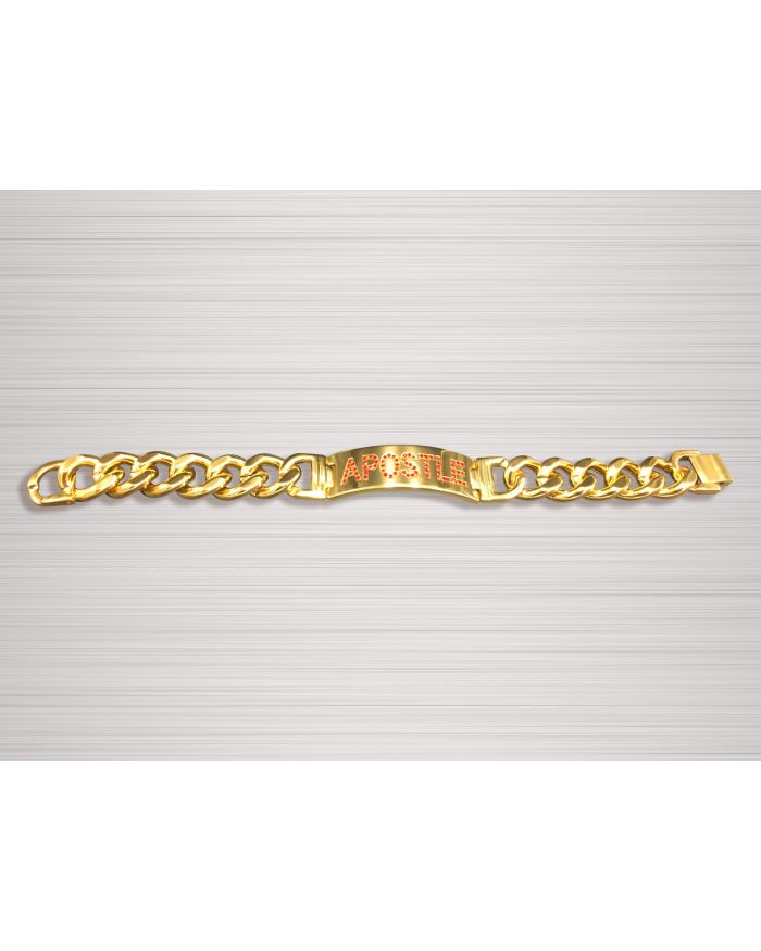Apostle Clergy Bracelet Gold with Red Stones