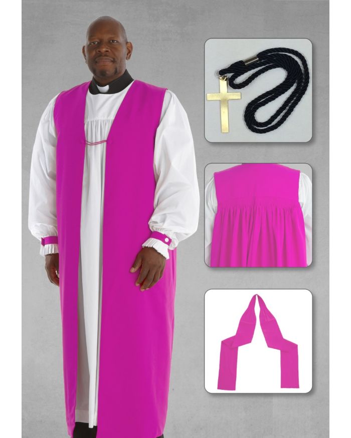 Clergy Chimere and Rochet Set in Fuschia with Bishop Chimere