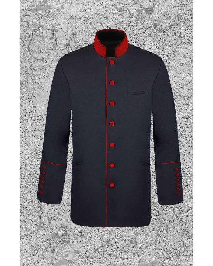 Men's Clergy Frock Jacket - Black/Red