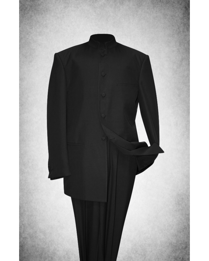 SU101. Premium Style Clergy Suit - Black