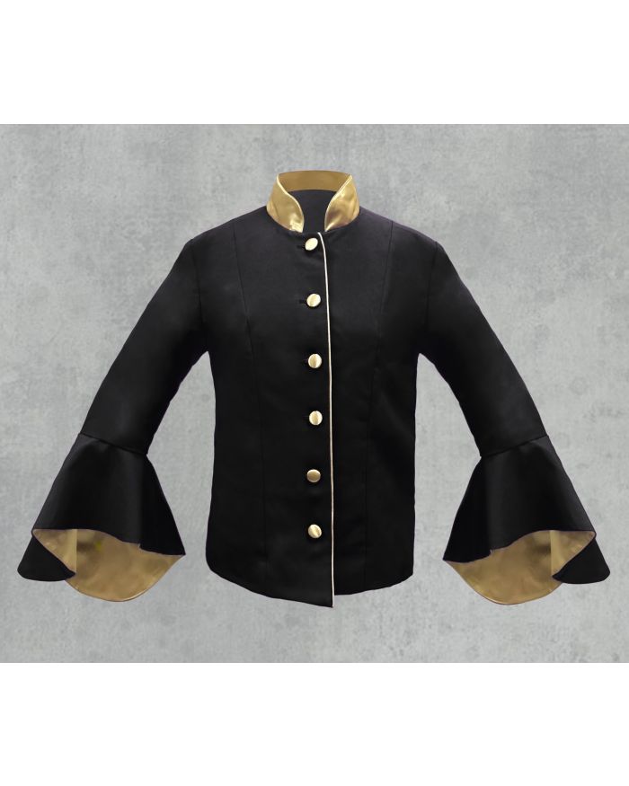 Black and Gold Clergy Jacket for women