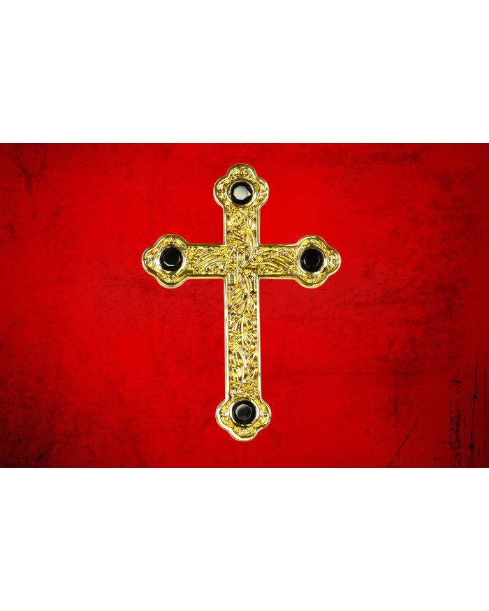 Premium Pectoral Cross Pendant & Chain Set with Black