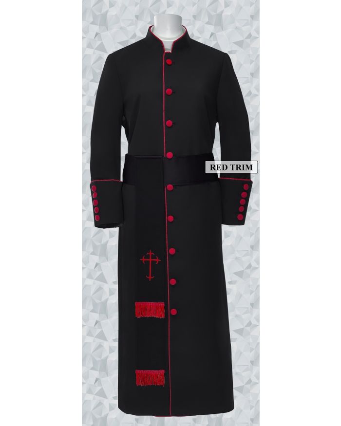 181 W. Women's Pastor/Clergy Robe - Black/Red Cincture Set