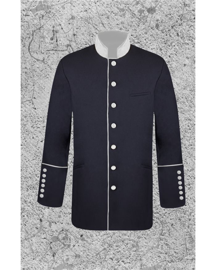 Men's Black and White Clergy Frock Jacket