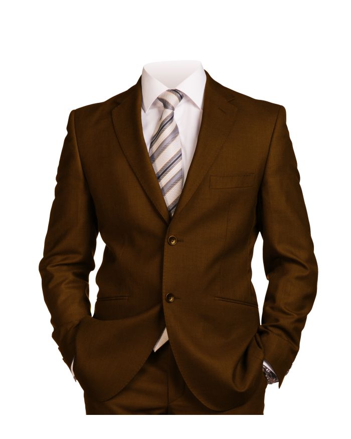 Men's Italian-Style Single-Breasted Suit - Brown *BOGO FREE Sale*