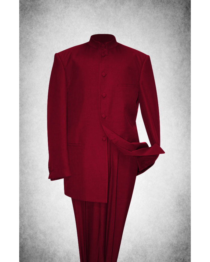 SU103. Premium Style Clergy Suit - Burgundy