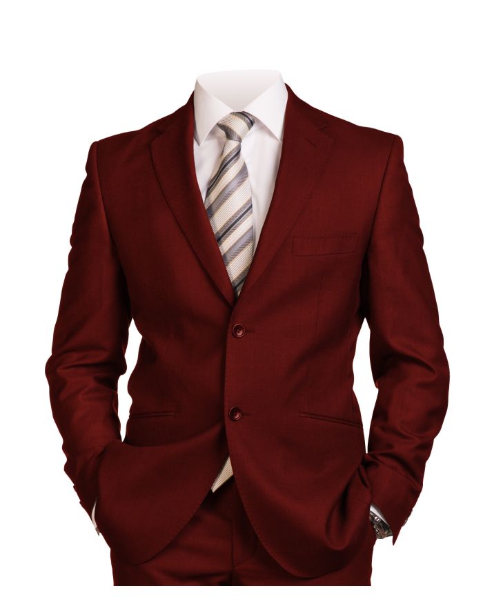 Men's Italian-Style Single-Breasted Suit - Burgundy *BOGO FREE Sale*