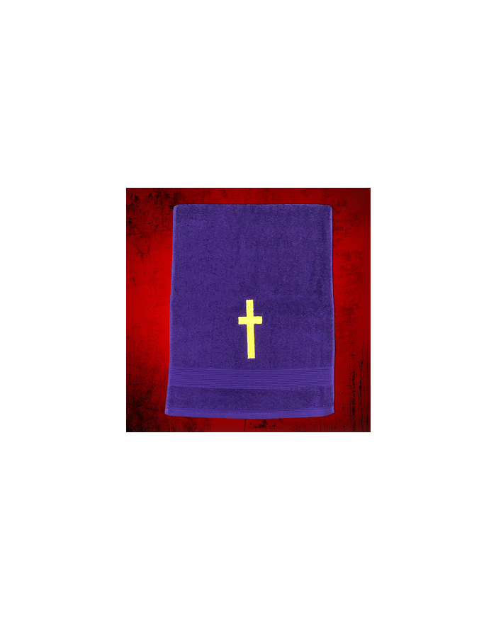 Clergy Towel in Purple with Gold