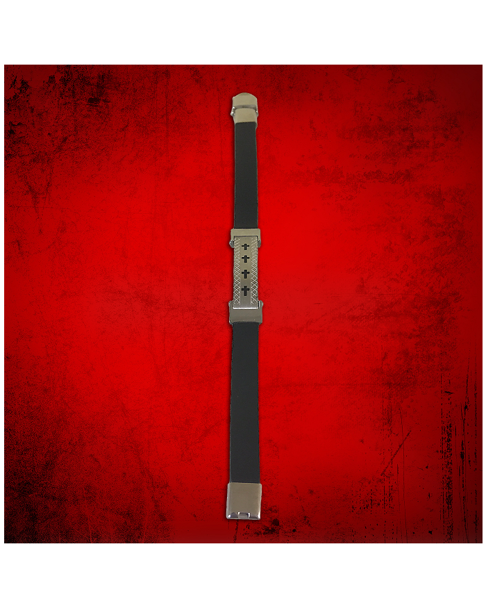 Cross Bracelet Black with Silver Multi Cross 